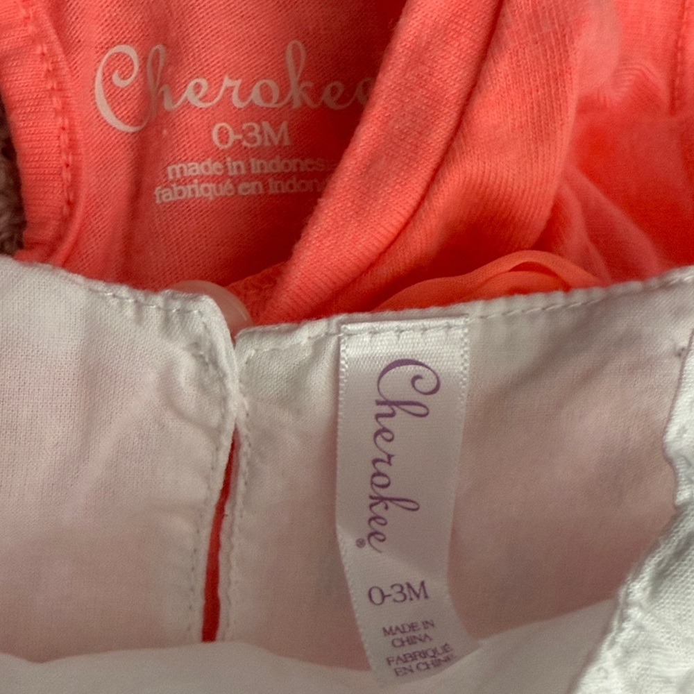 0-3M Cherokee Pink and White Baby Dresses Bundle Set - Picture 4 of 4